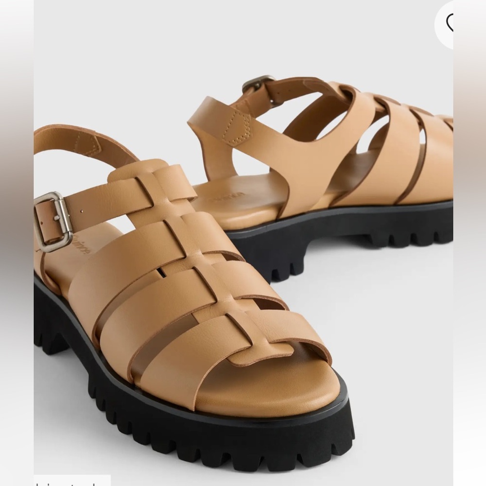 Quince Tan Strappy Lug-Sole Fisherman Sandals